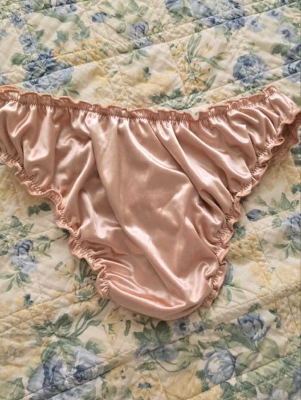 ASOS Blush Satin High-Cut Bikini